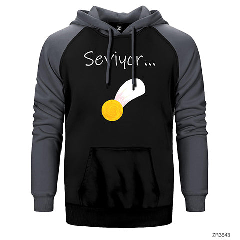 Seviyor Papatya Çift Renk Reglan Kol Sweatshirt / Hoodie