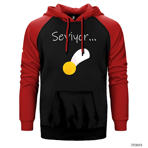 Seviyor Papatya Çift Renk Reglan Kol Sweatshirt / Hoodie