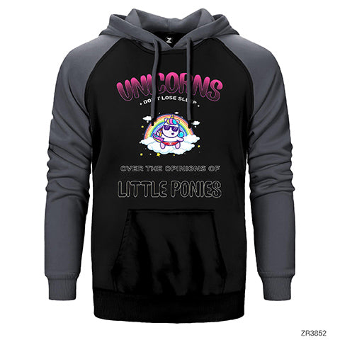 Unicorn Sleep Çift Renk Reglan Kol Sweatshirt / Hoodie