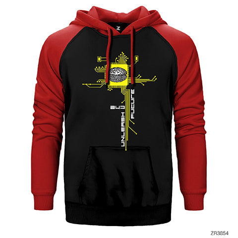 Unleash Çift Renk Reglan Kol Sweatshirt / Hoodie