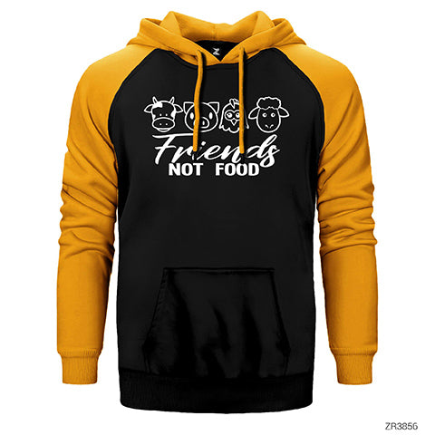 Vegan Not Food Çift Renk Reglan Kol Sweatshirt / Hoodie