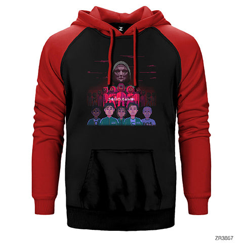 Squid Game Gamer Çift Renk Reglan Kol Sweatshirt / Hoodie