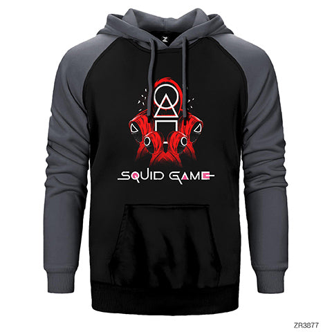 Squid Game Staff Team Çift Renk Reglan Kol Sweatshirt / Hoodie