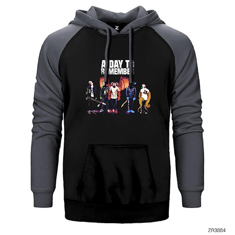 A Day Remember Group Çift Renk Reglan Kol Sweatshirt / Hoodie