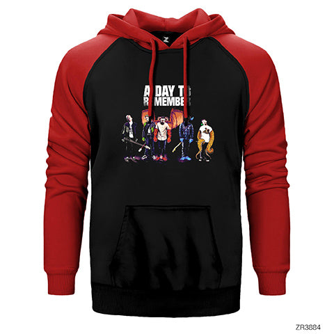 A Day Remember Group Çift Renk Reglan Kol Sweatshirt / Hoodie
