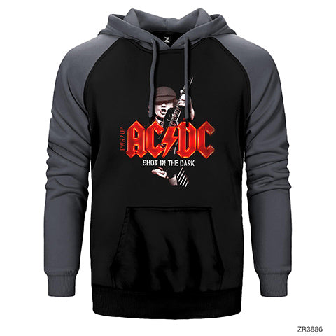 AC DC Shot In The Dark Çift Renk Reglan Kol Sweatshirt / Hoodie