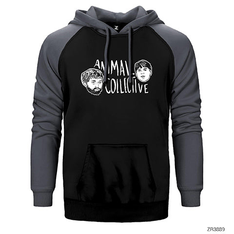 Animal Collective Heads Çift Renk Reglan Kol Sweatshirt / Hoodie