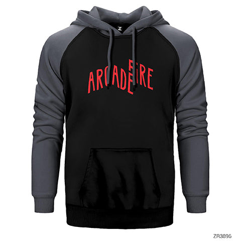 Arcade Fire Çift Renk Reglan Kol Sweatshirt / Hoodie