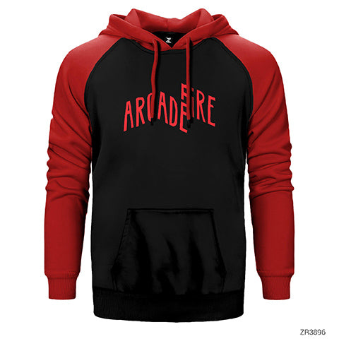 Arcade Fire Çift Renk Reglan Kol Sweatshirt / Hoodie