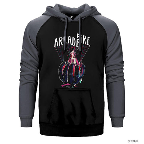 Arcade Fire Hand Çift Renk Reglan Kol Sweatshirt / Hoodie