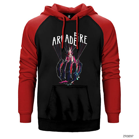 Arcade Fire Hand Çift Renk Reglan Kol Sweatshirt / Hoodie