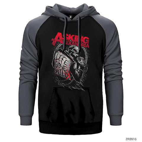 Asking Alexandria Life Gone Wild Çift Renk Reglan Kol Sweatshirt / Hoodie