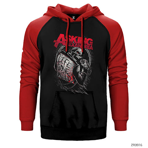 Asking Alexandria Life Gone Wild Çift Renk Reglan Kol Sweatshirt / Hoodie