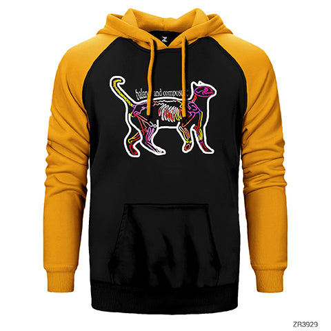 Balance and Composure Cat Çift Renk Reglan Kol Sweatshirt / Hoodie