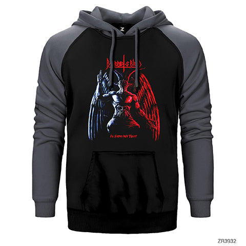 Baphomet is Blood Çift Renk Reglan Kol Sweatshirt / Hoodie