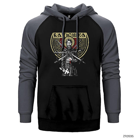 Bathuska Raskol Çift Renk Reglan Kol Sweatshirt / Hoodie