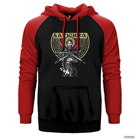 Bathuska Raskol Çift Renk Reglan Kol Sweatshirt / Hoodie