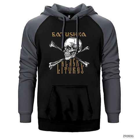 Batushka Black Liturgy Çift Renk Reglan Kol Sweatshirt / Hoodie