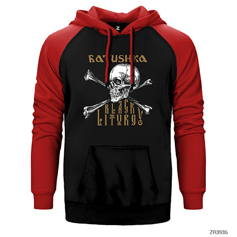 Batushka Black Liturgy Çift Renk Reglan Kol Sweatshirt / Hoodie
