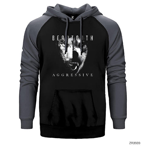 Beartooth Aggressive Album Çift Renk Reglan Kol Sweatshirt / Hoodie