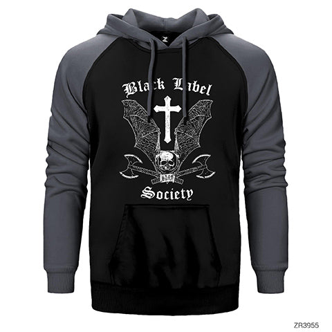 Black Label Society SDMF Çift Renk Reglan Kol Sweatshirt / Hoodie
