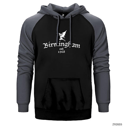 Black Sabbath Birminghan Çift Renk Reglan Kol Sweatshirt / Hoodie