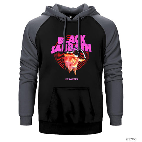 Black Sabbath Paranoid Black Çift Renk Reglan Kol Sweatshirt / Hoodie