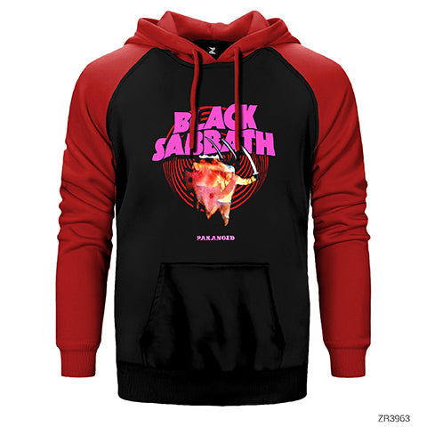 Black Sabbath Paranoid Black Çift Renk Reglan Kol Sweatshirt / Hoodie