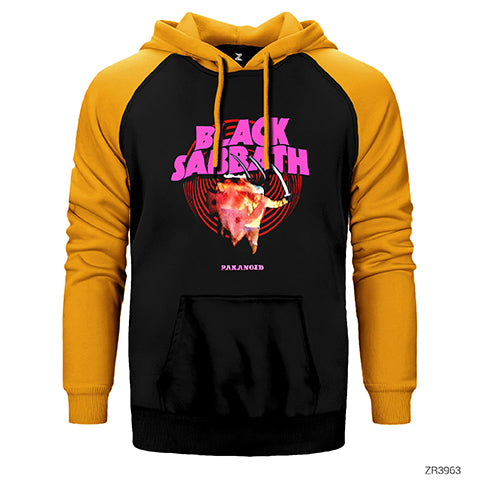 Black Sabbath Paranoid Black Çift Renk Reglan Kol Sweatshirt / Hoodie