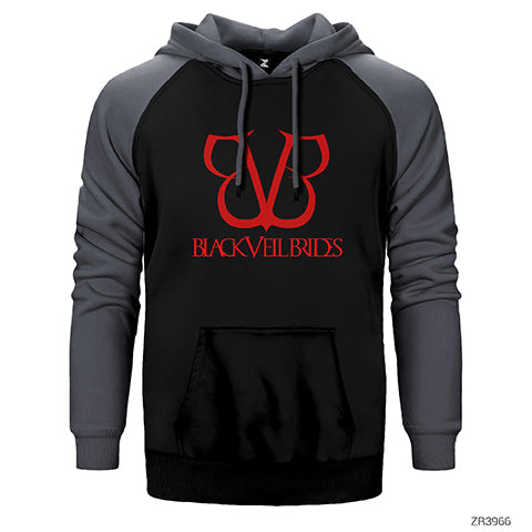 Black Veil Brides Band Logo Çift Renk Reglan Kol Sweatshirt / Hoodie