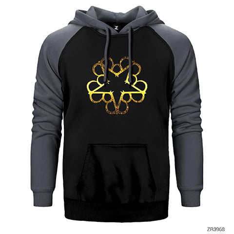 Black Veil Brides Symbol Çift Renk Reglan Kol Sweatshirt / Hoodie