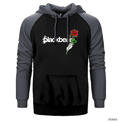 Blackbear Hand Held Rose Çift Renk Reglan Kol Sweatshirt / Hoodie