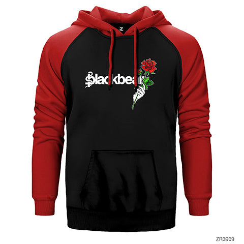 Blackbear Hand Held Rose Çift Renk Reglan Kol Sweatshirt / Hoodie