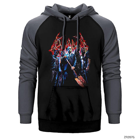 Bloodbath Group Çift Renk Reglan Kol Sweatshirt / Hoodie