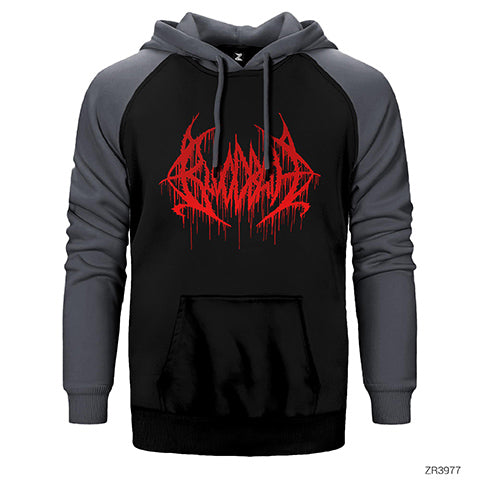 Bloodbath Logo Red Çift Renk Reglan Kol Sweatshirt / Hoodie