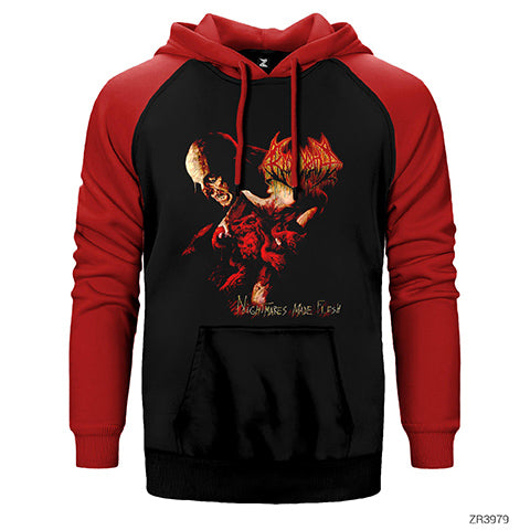 Bloodbath Nightmares Made Flesh Çift Renk Reglan Kol Sweatshirt / Hoodie