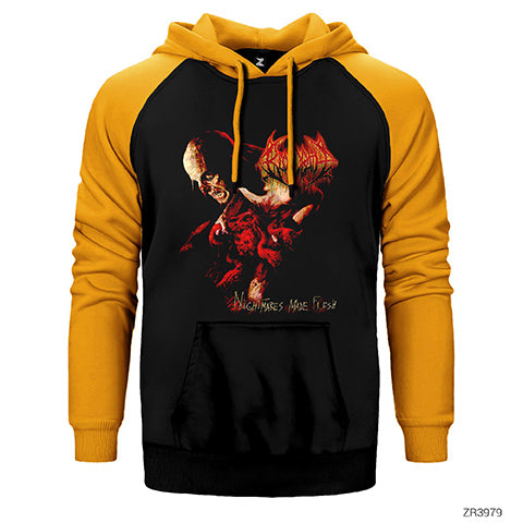 Bloodbath Nightmares Made Flesh Çift Renk Reglan Kol Sweatshirt / Hoodie