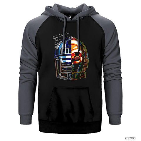Daft Punk Droid Çift Renk Reglan Kol Sweatshirt / Hoodie