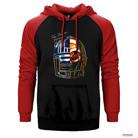 Daft Punk Droid Çift Renk Reglan Kol Sweatshirt / Hoodie