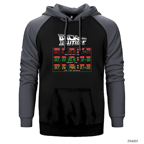 Geleceğe Dönüş 2015 Çift Renk Reglan Kol Sweatshirt / Hoodie