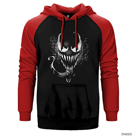 Venom 2 Face BW Çift Renk Reglan Kol Sweatshirt / Hoodie