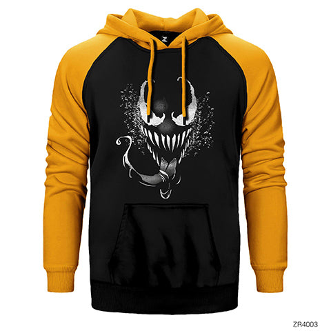 Venom 2 Face BW Çift Renk Reglan Kol Sweatshirt / Hoodie