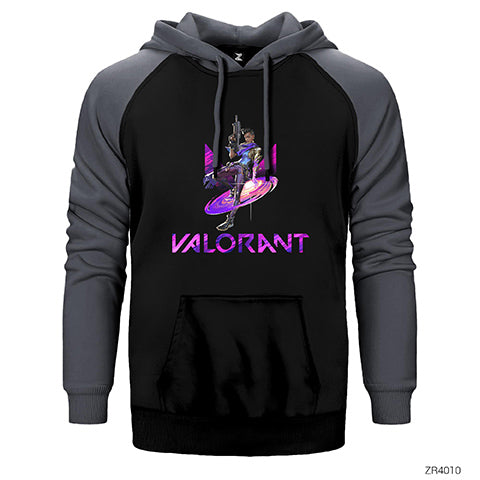 Valorant Astra Çift Renk Reglan Kol Sweatshirt / Hoodie