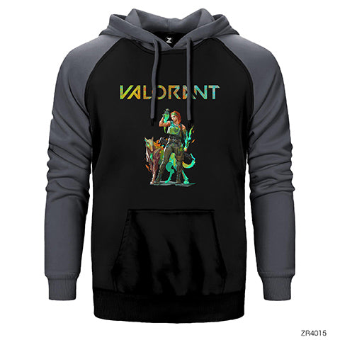 Valorant Skye Çift Renk Reglan Kol Sweatshirt / Hoodie