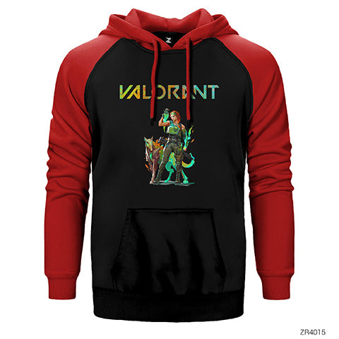 Valorant Skye Çift Renk Reglan Kol Sweatshirt / Hoodie