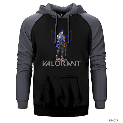 Valorant Yoru Çift Renk Reglan Kol Sweatshirt / Hoodie