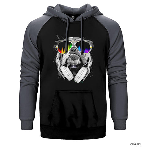 Bulldog DJ Çift Renk Reglan Kol Sweatshirt / Hoodie