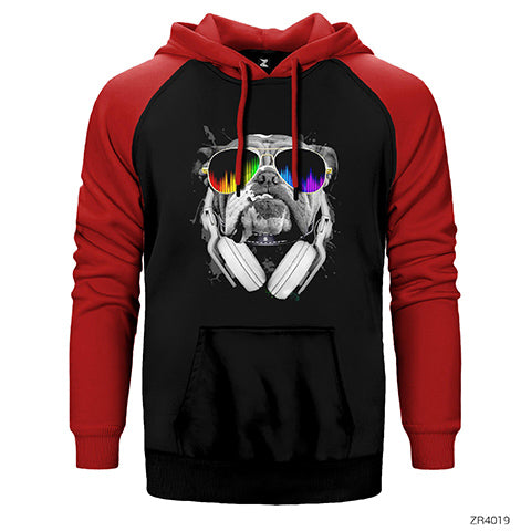 Bulldog DJ Çift Renk Reglan Kol Sweatshirt / Hoodie