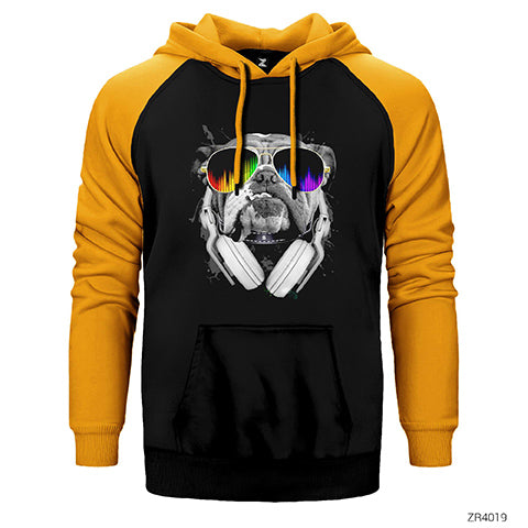 Bulldog DJ Çift Renk Reglan Kol Sweatshirt / Hoodie