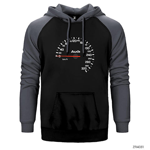Audi Speedmeter Çift Renk Reglan Kol Sweatshirt / Hoodie